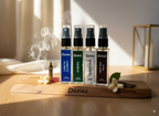 "DANAÉ Perfume Testers Set with 4 premium fragrances — Mistake No. 5, White Oud, Echoes, and Lost in London in 10ml travel-size bottles, long-lasting Eau de Parfum, perfect for trying, gifting, and discovering your signature scent."